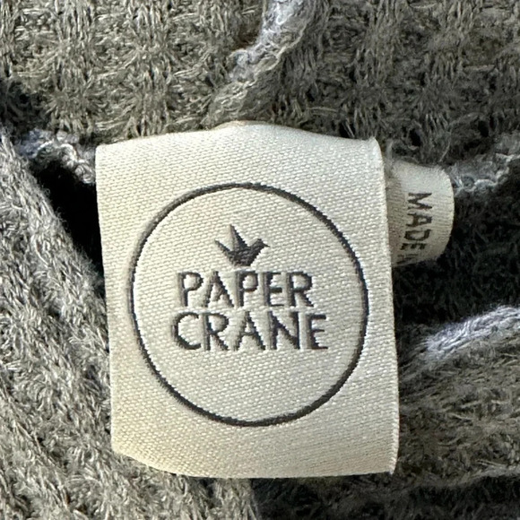 Paper Crane cropped waffle knit hooded sweater. Grey Size small - Picture 3 of 6